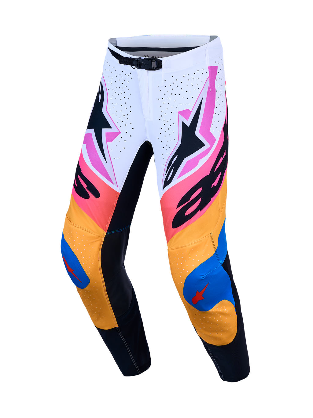 Pantalon Alpinestars Supertech Dyna réf 3720227-2089 blanc et bleu face
