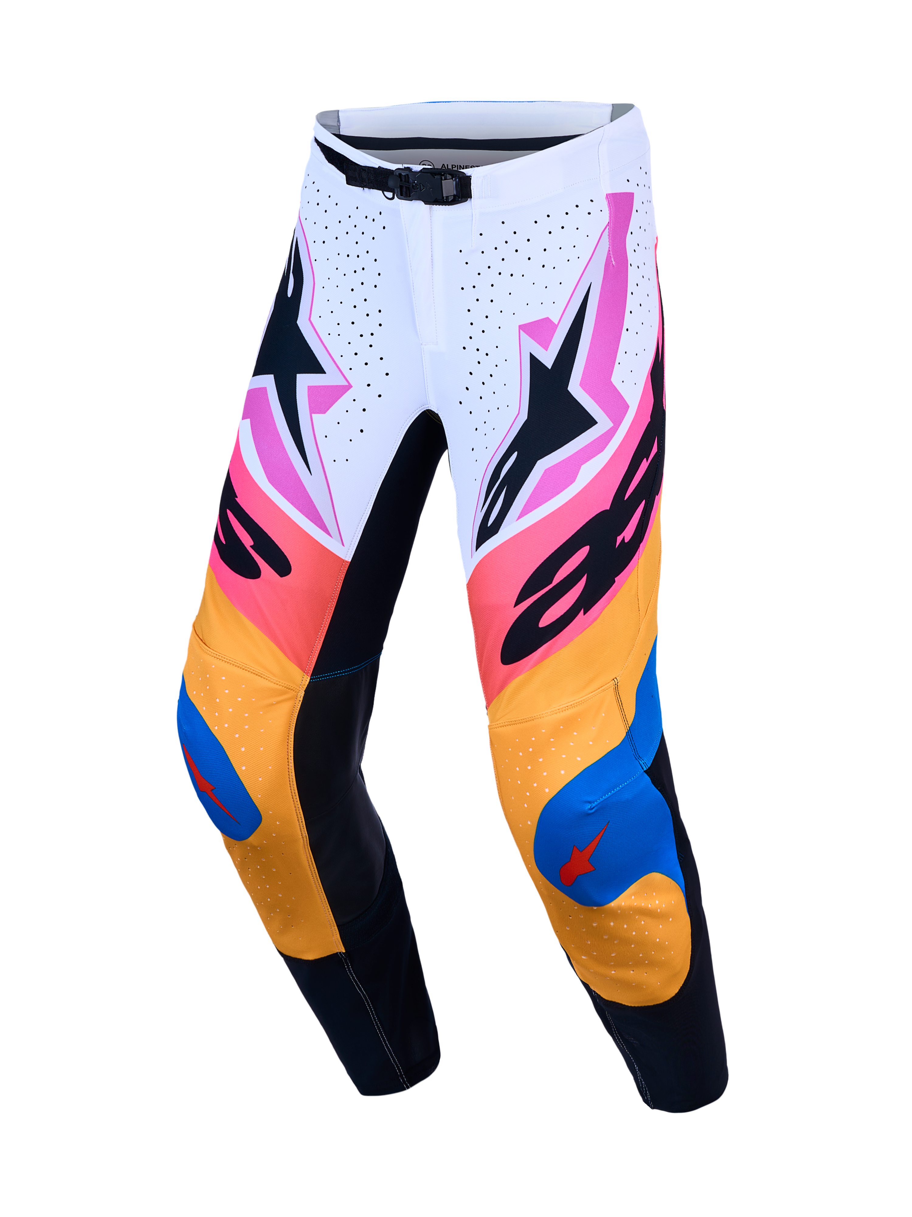 Pantalon Alpinestars Supertech Dyna réf 3720227-2089 blanc et bleu face