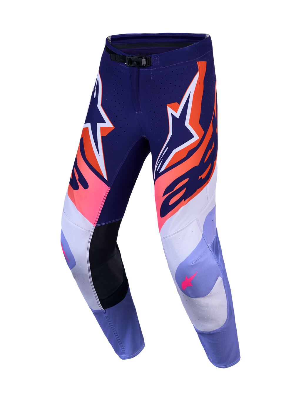 Pantalon Alpinestars Supertech Dyna réf 3720227-3196 violet rose fluo face