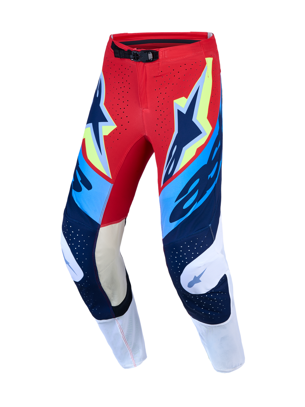 Pantalon Alpinestars Supertech Dyna réf 3720227-3212 rouge bleu marine face