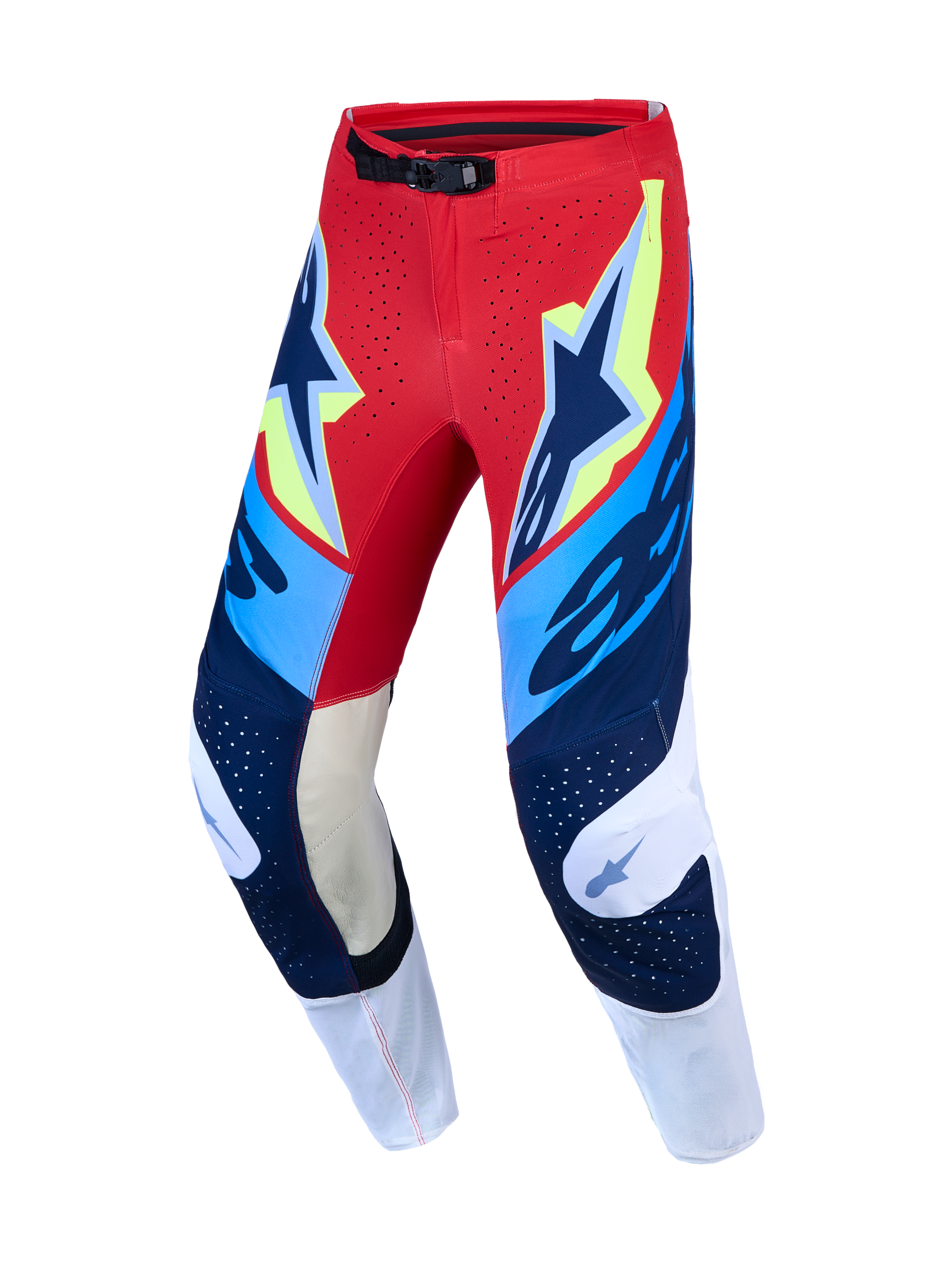 Pantalon Alpinestars Supertech Dyna réf 3720227-3212 rouge bleu marine face