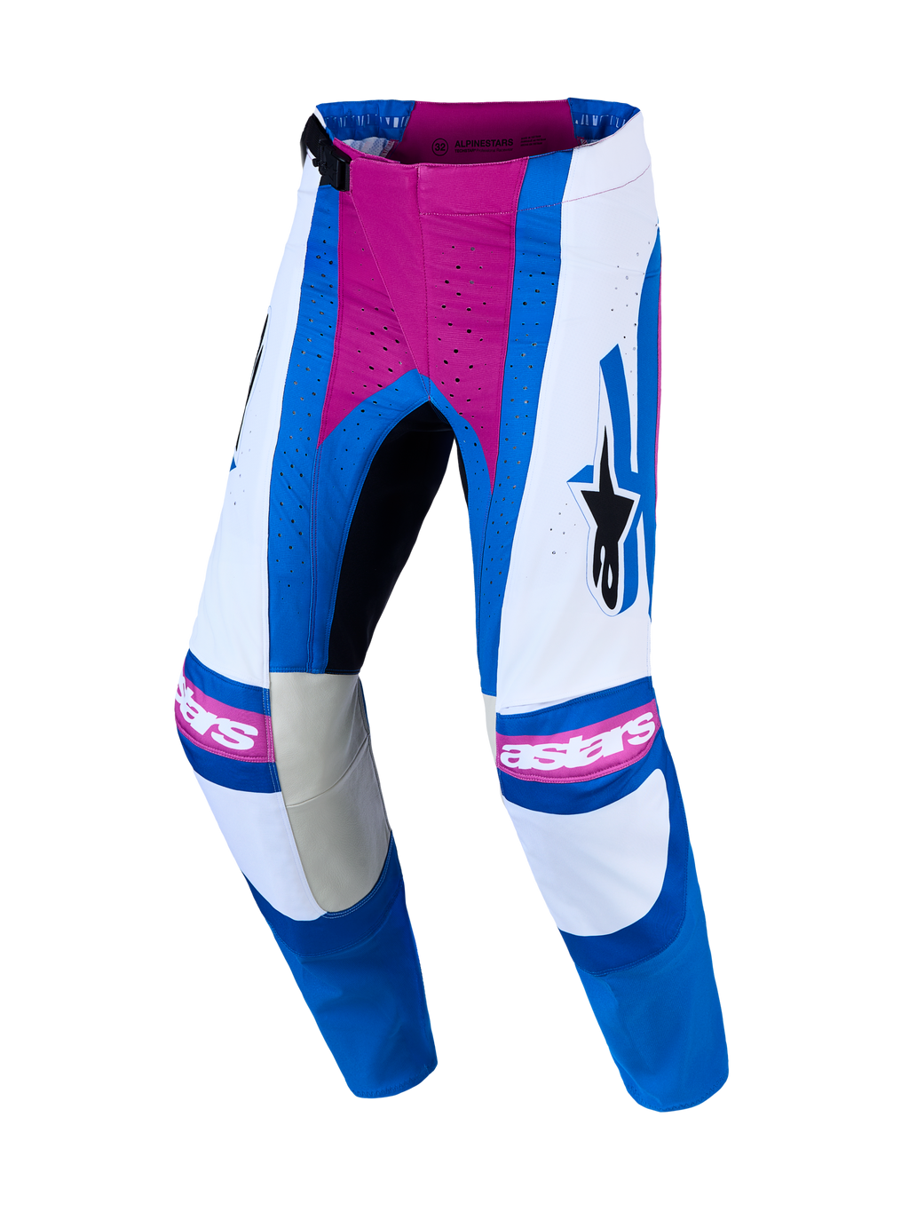 Pantalon Alpinestars Techstar Maven réf 3720427-2099 blanc bleu corail face