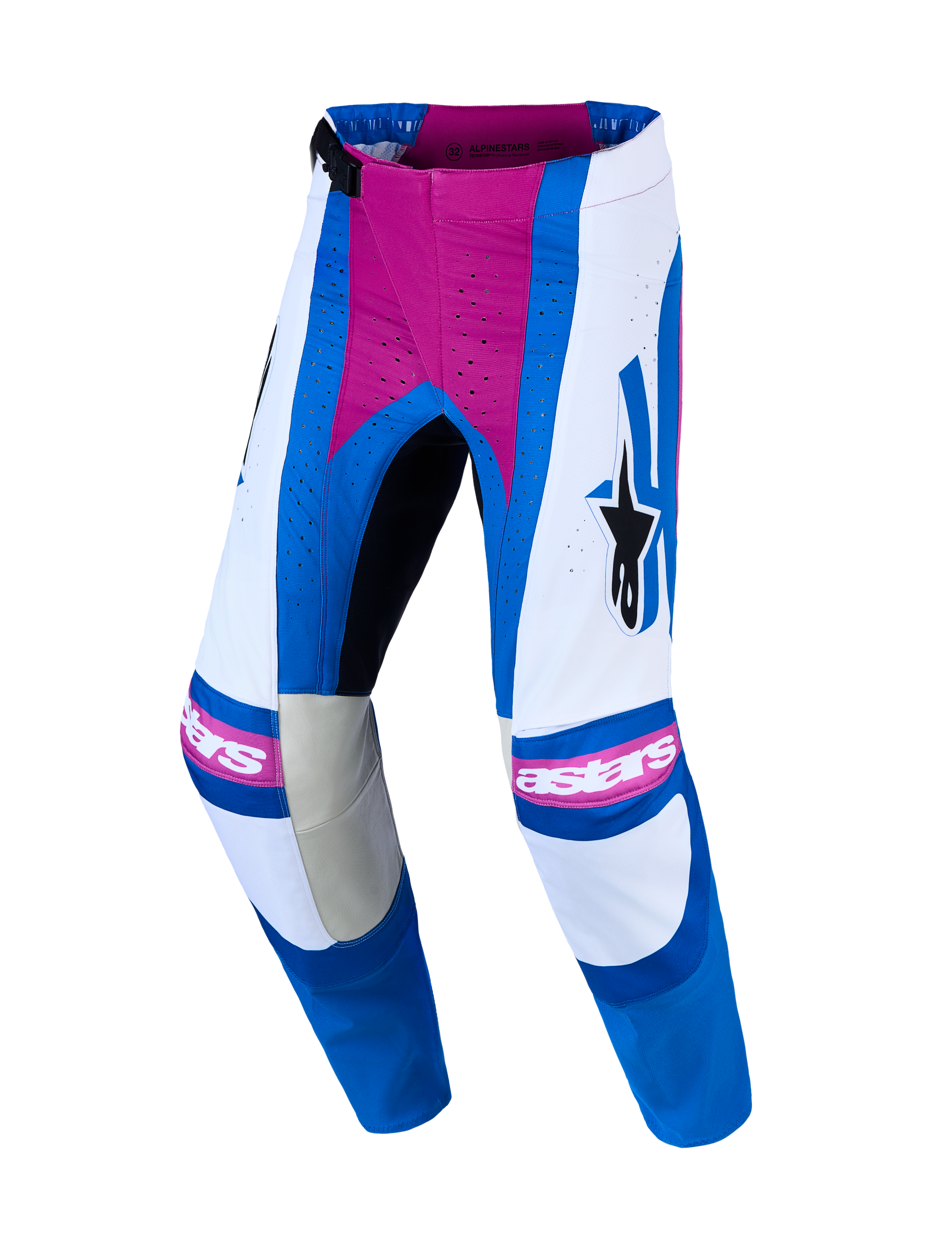 Pantalon Alpinestars Techstar Maven réf 3720427-2099 blanc bleu corail face
