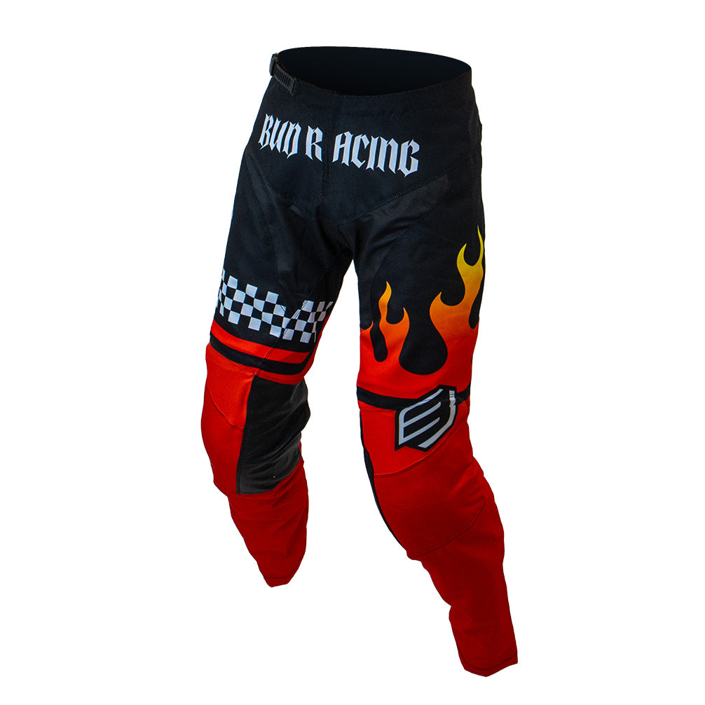 Pantalon enfant Bud Racing GP Lake Elsinore rouge noir - face