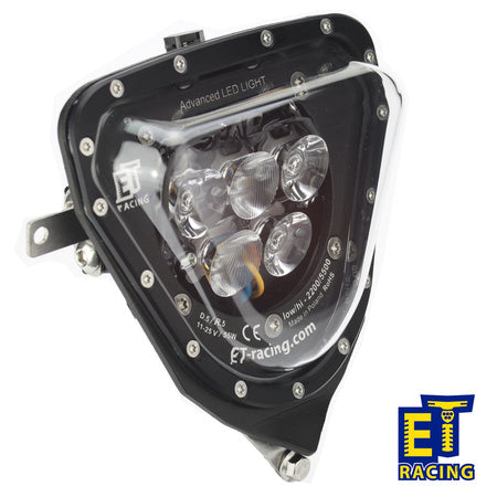 Plaque phare LED ET Racing Dual 5 Beta, vue arrière et connectique