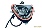 Plaque phare LED ET Racing Dual 5 Beta, détail des deux modules optiques CREE