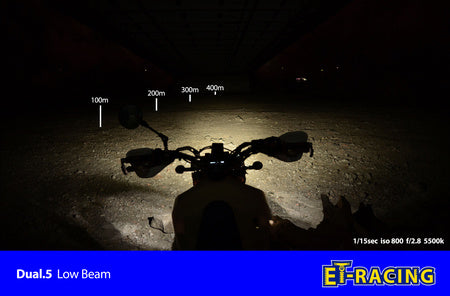 Plaque phare LED ET Racing Dual 5 montée sur une Beta RR enduro