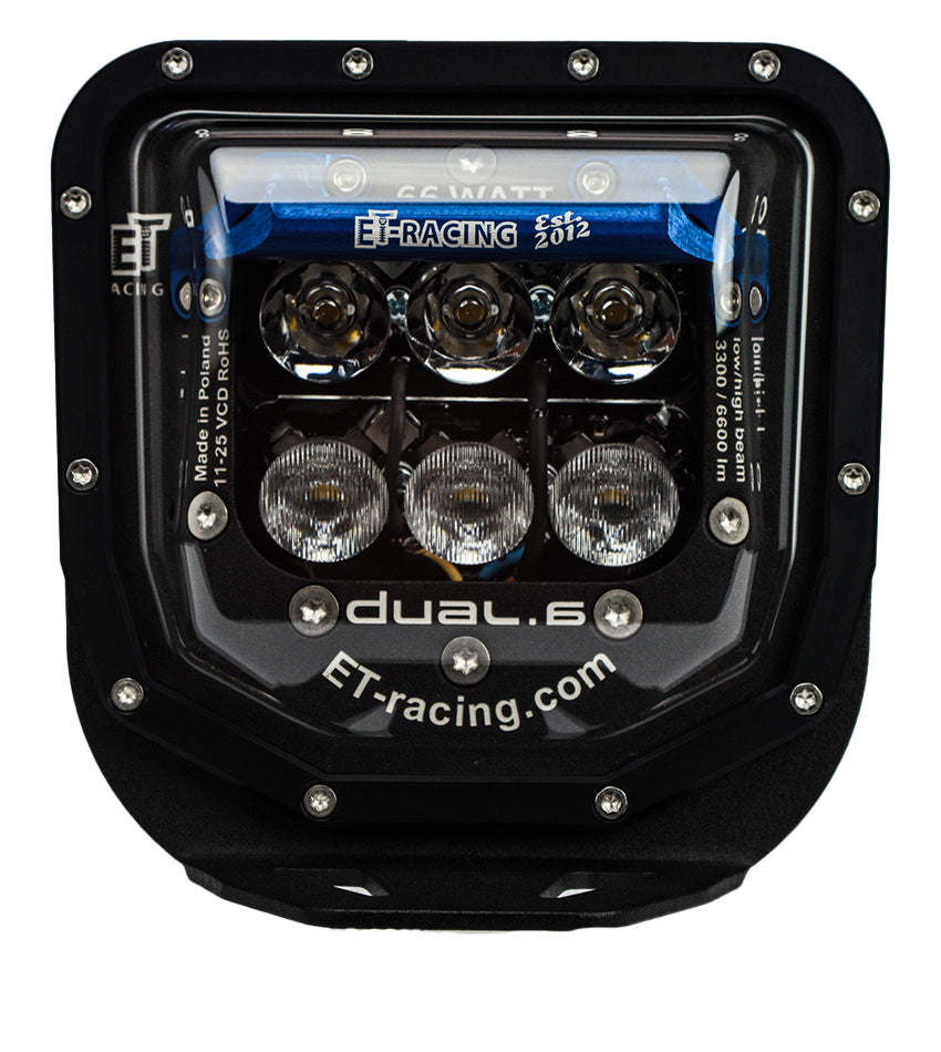 Détail des six optiques LED CREE XLAMP XP-L de la plaque phare ET Racing Dual 6 Husqvarna