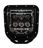 Plaque phare LED ET Racing Dual 6 noire compatible Husqvarna TE FE 150 à 501 2024 à 2027 injection, vue de face