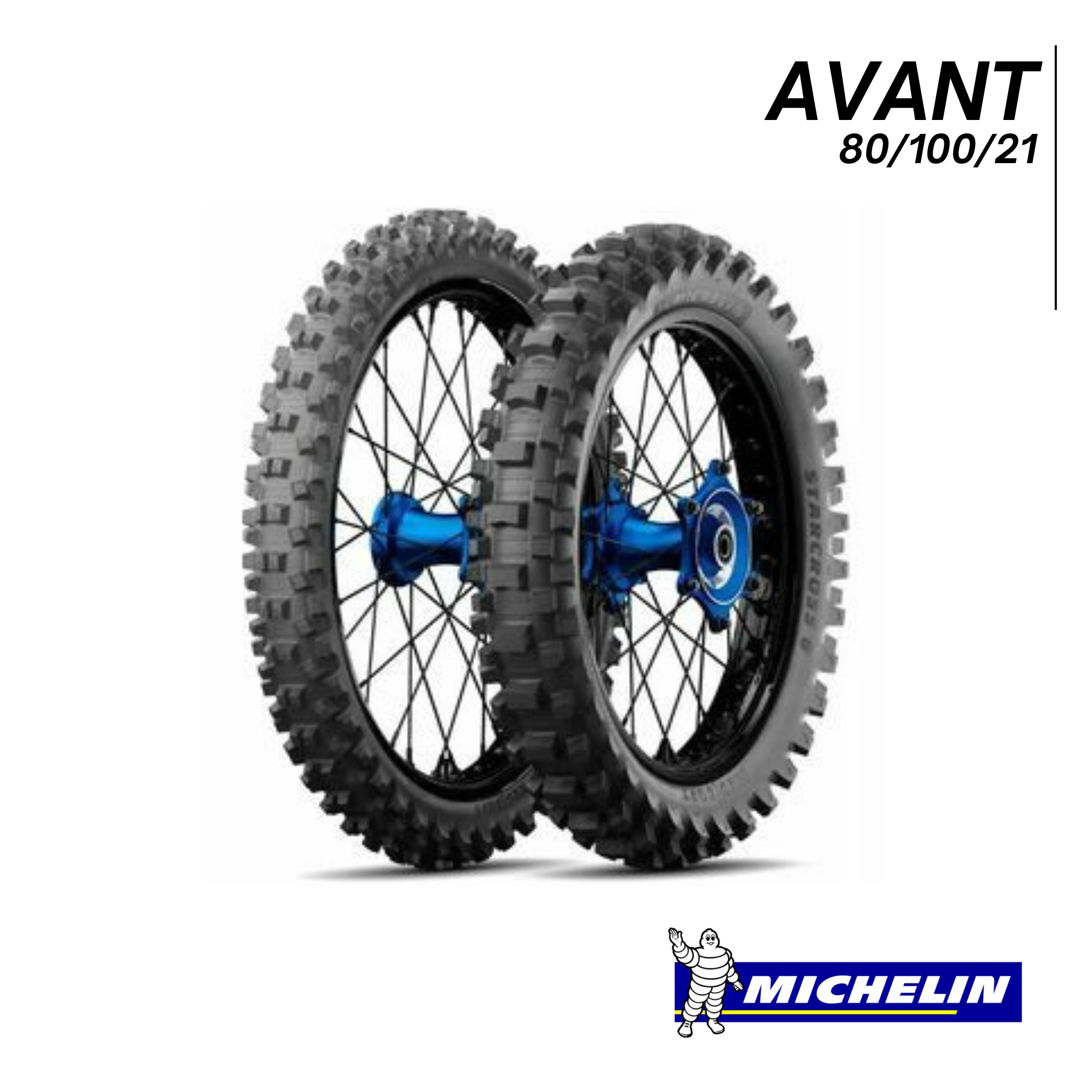 Pneu avant Michelin Starcross 6 Medium Soft 80/100-21 90/100-21 motocross enduro grip terrain meuble