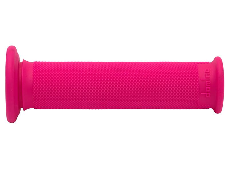 Poignées Domino Full Grip rose trial moto haute adhérence anti glisse