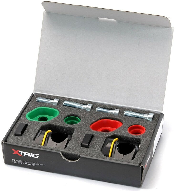 Pontets XTRIG Fix 28.6mm pour té de fourche XTRIG conçus pour améliorer la rigidité et la précision du poste de pilotage en enduro et motocross