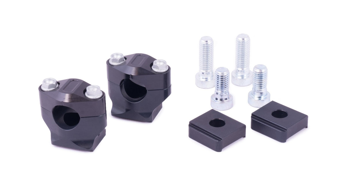 Pontets XTRIG Fix System M12 diamètre 28,6 mm référence 50200001 en aluminium noir