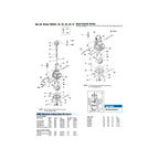 Carburateur Keihin PWK38 Standard réf. 1000-71R-AA0 250 300 2 temps - vue trois quarts