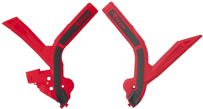 Protections de cadre bi-matière Rtech R-PRTBETRSNR2 rouge et noir pour Beta RR, paire gauche et droite