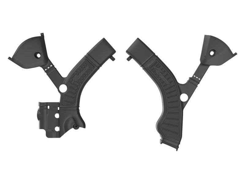 Protections de cadre Rtech noires réf. R-PRTTRINR000 pour Triumph TF, paire de protections plastique