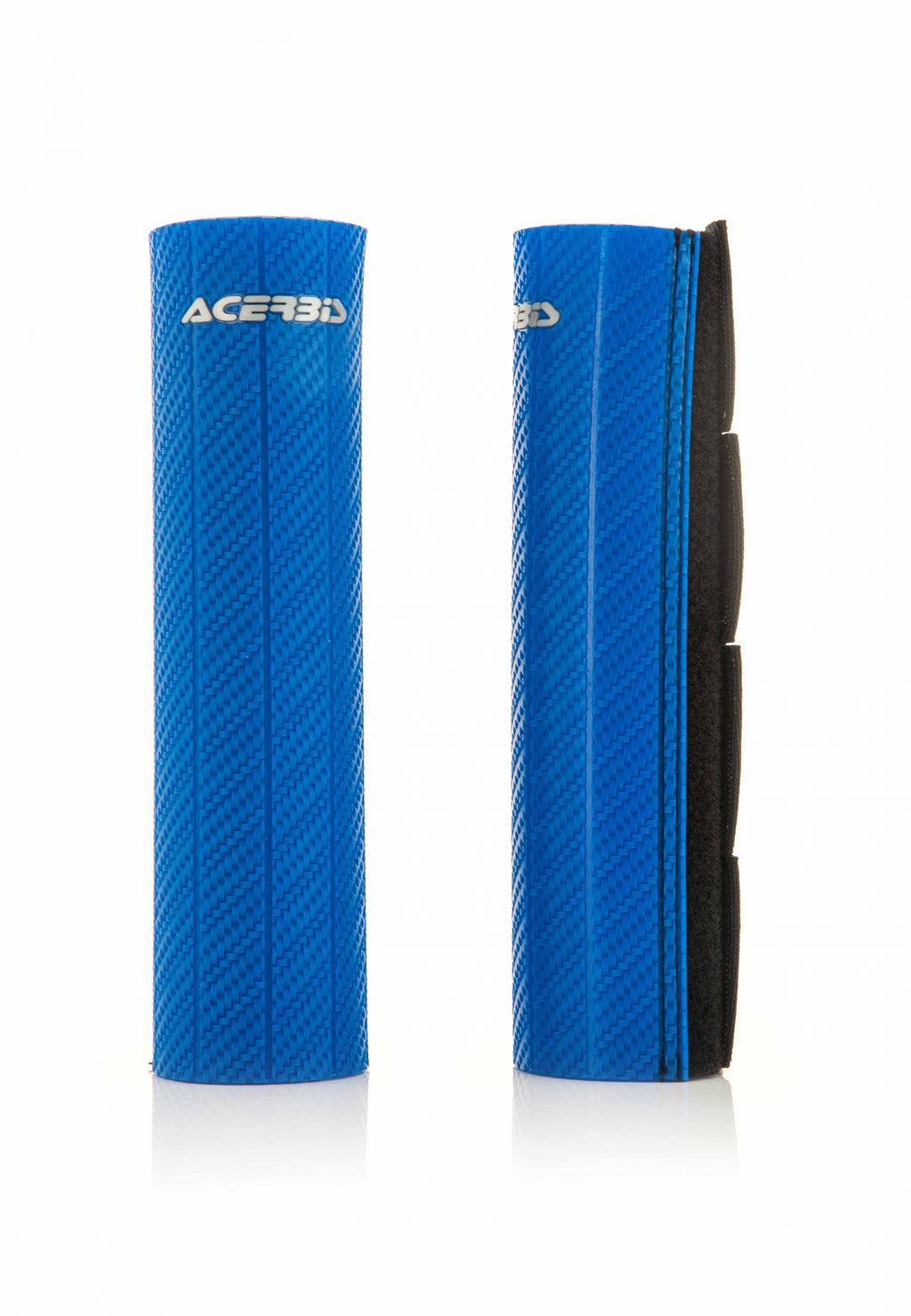 Protections de hauts de fourche Acerbis bleues effet carbone