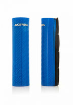 Protections de hauts de fourche Acerbis bleues effet carbone