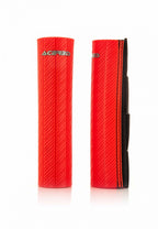 Protections de hauts de fourche Acerbis rouges effet carbone