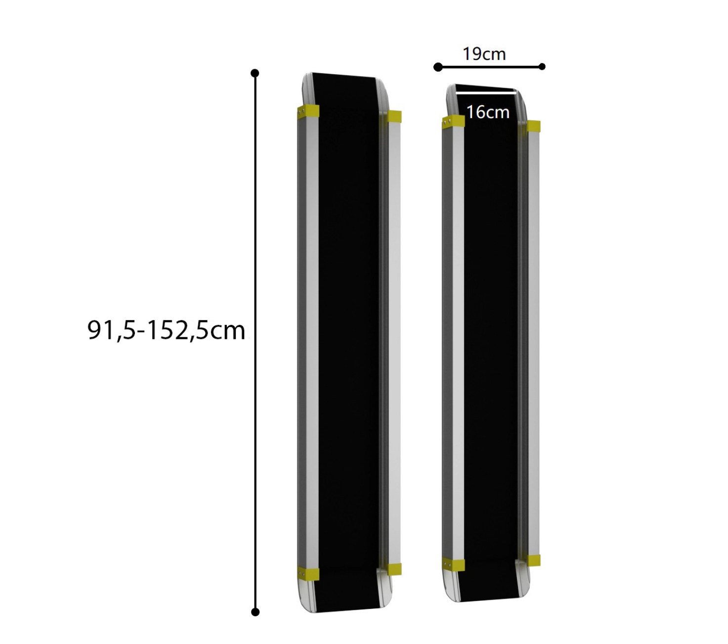 Rampe moto aluminium télescopique 92-152 cm utilisée pour charger une moto enduro dans un fourgon