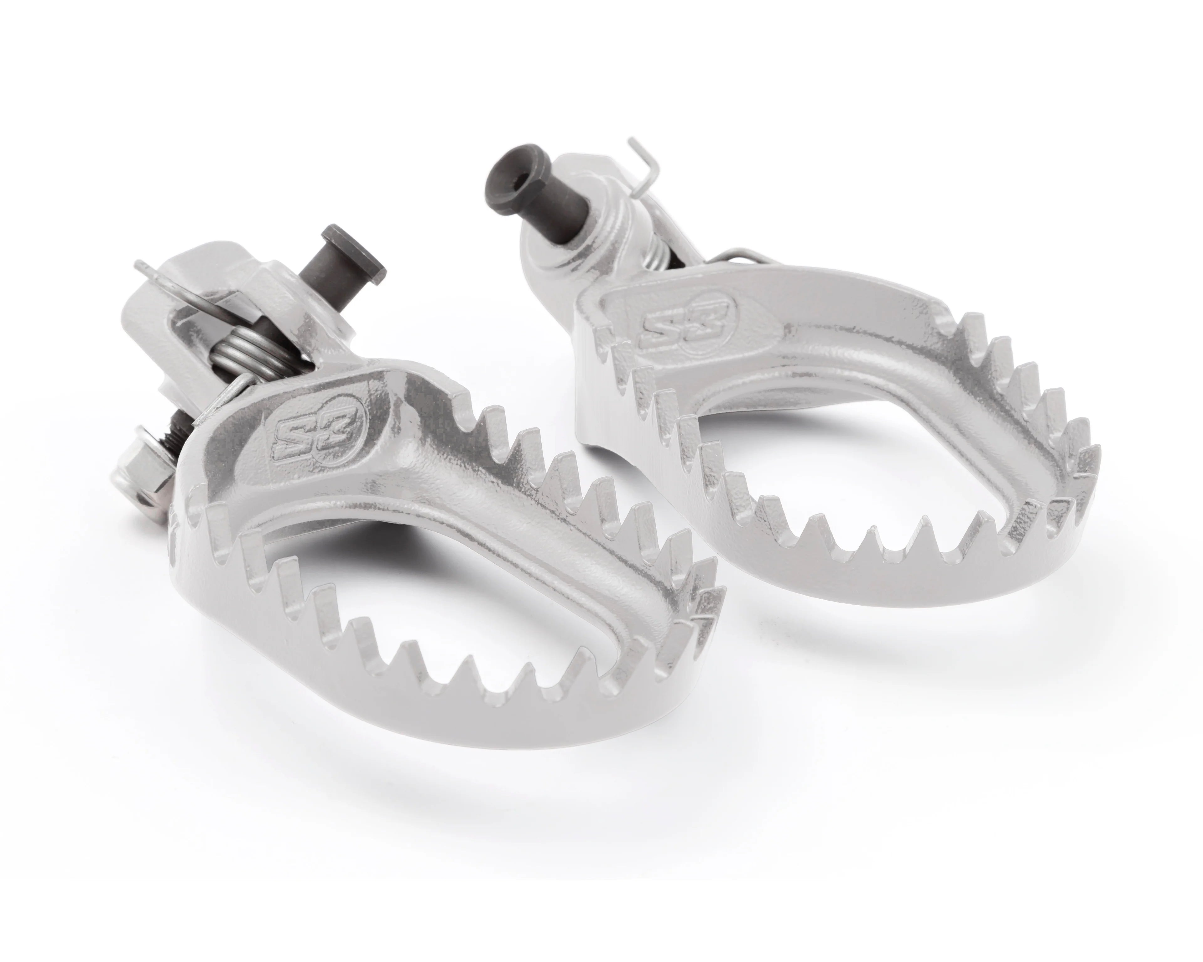 Repose-pieds Punk S3 Parts Beta silver en acier haute résistance pour enduro et hard enduro