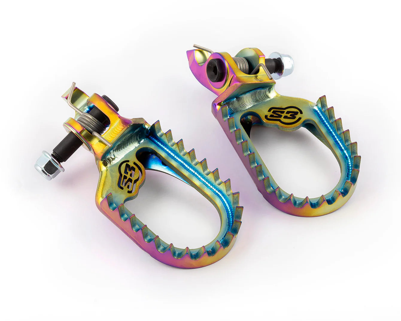 Repose-pieds Punk titane Triumph S3 Parts pour enduro et motocross avec grip extrême