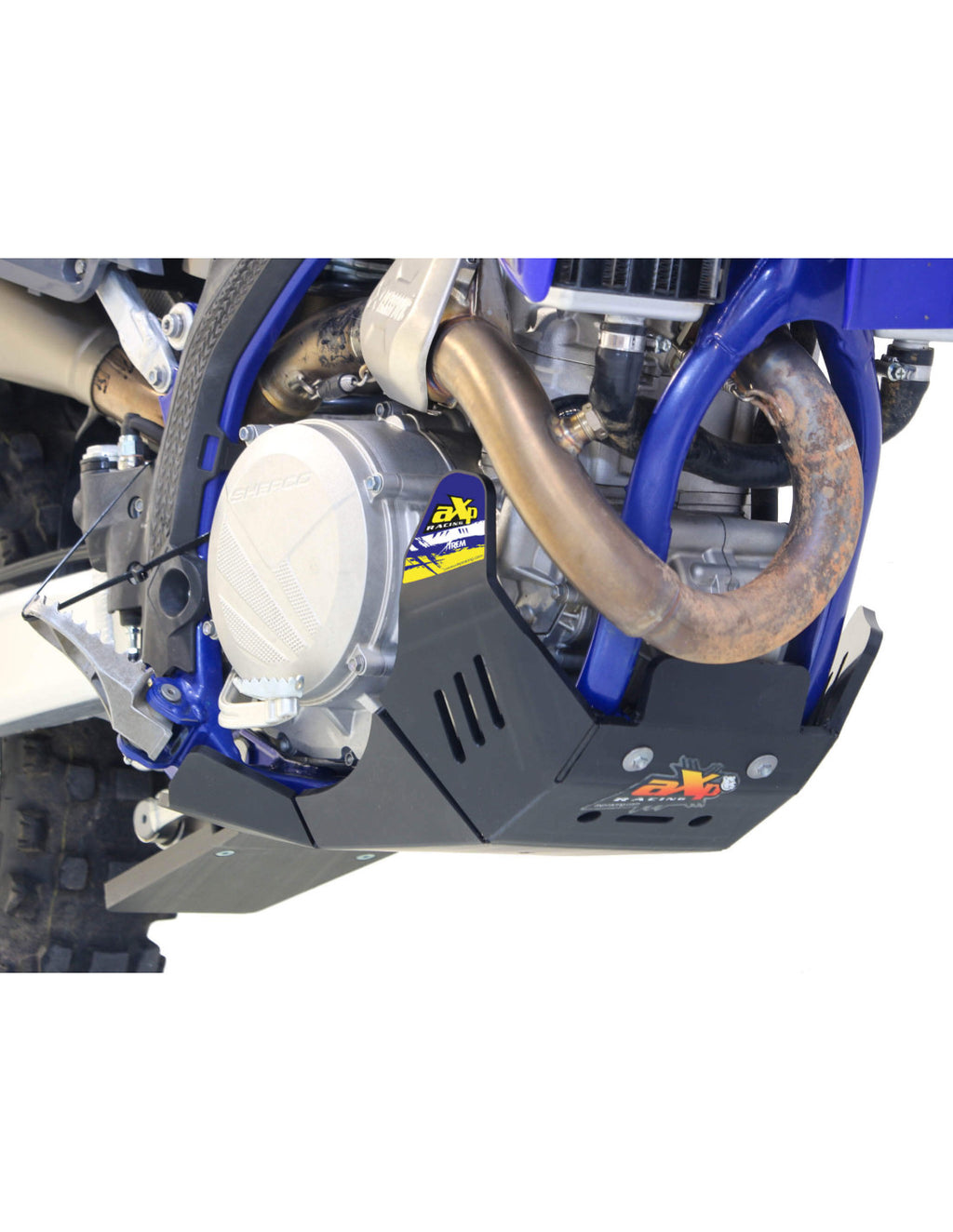 Sabot AXP Xtreme 8mm Sherco 450 500 SE-F protection moteur hard enduro noir avec moto