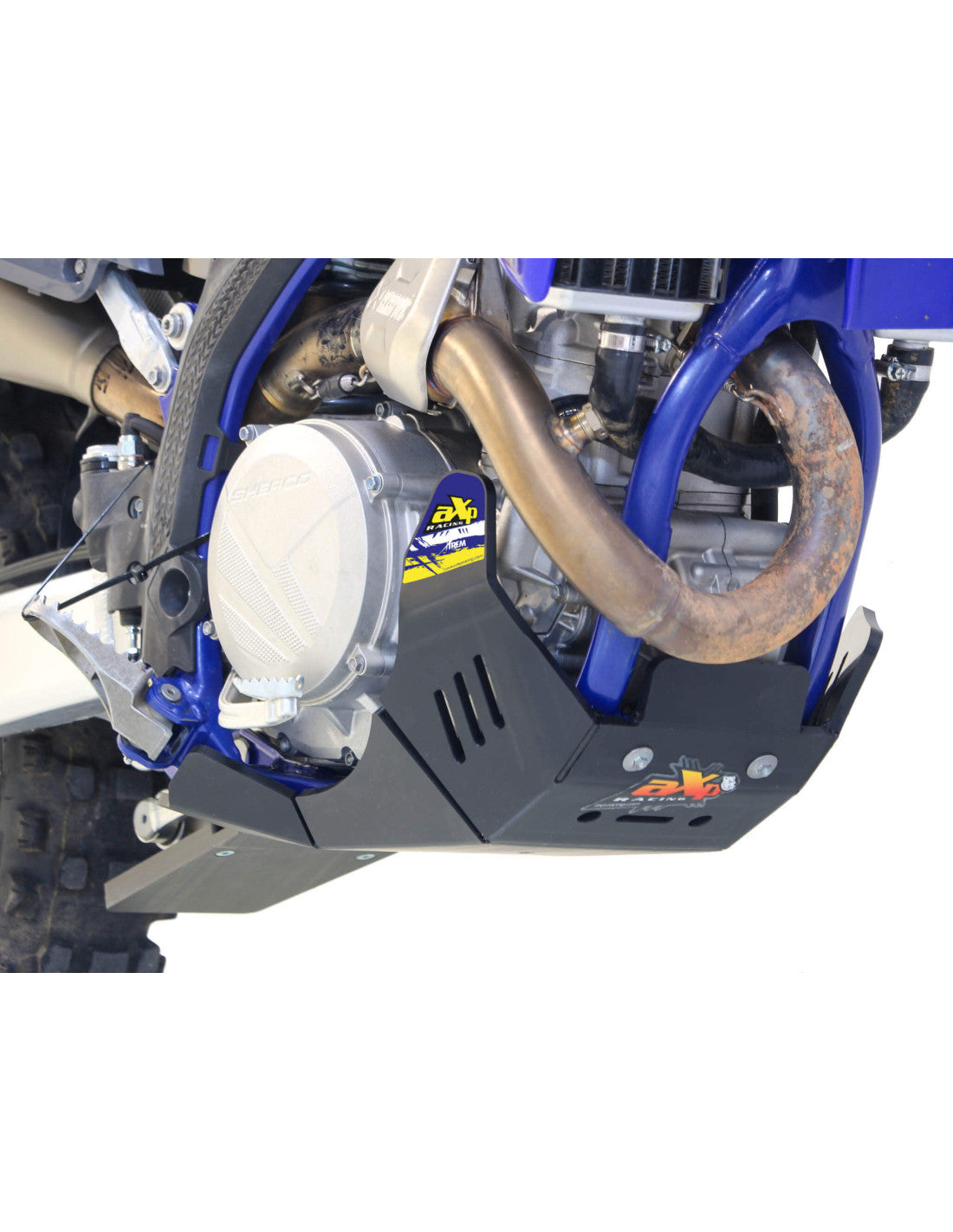 Sabot AXP Xtreme 8mm Sherco 450 500 SE-F protection moteur hard enduro noir avec moto