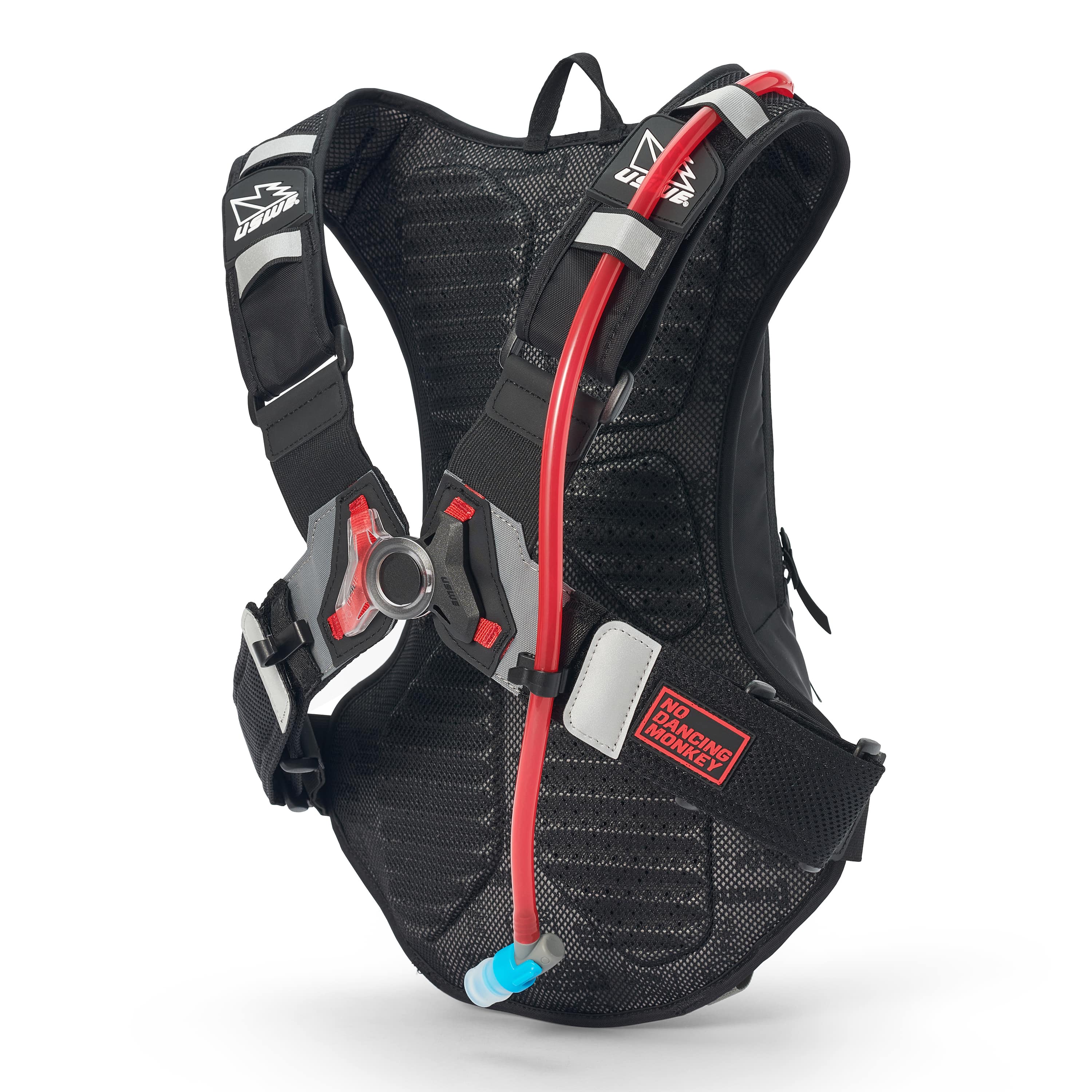Sac d’hydratation USWE Moto Hydro 12L noir pour enduro hard enduro rallye raid et adventure de face