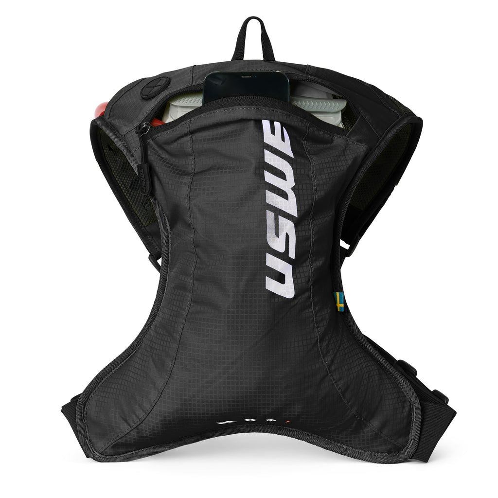 Sac d’hydratation USWE OUTLANDER Moto 2L noir pour enduro motocross hard enduro et rallye poche ouverte