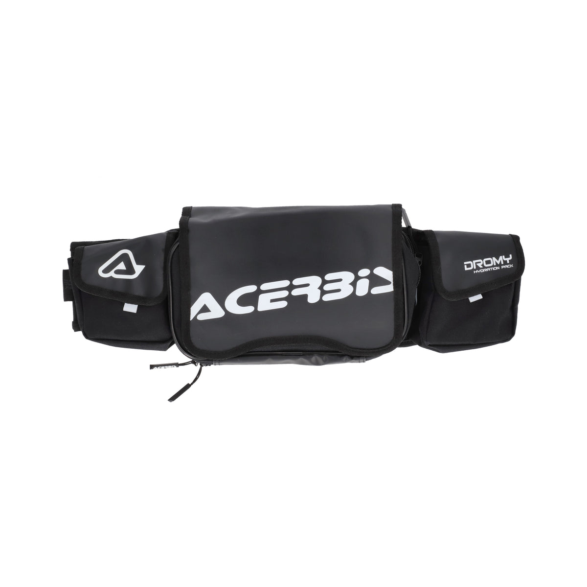 Sacoche banane Dromy Logo Acerbis noir et blanc vue de face
