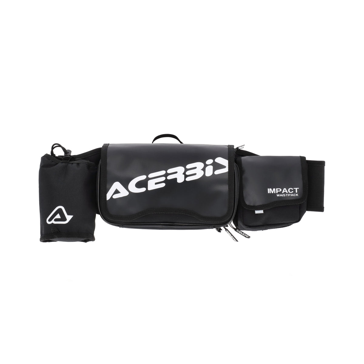 Sacoche banane Impact Logo Acerbis noir et blanc vue de face