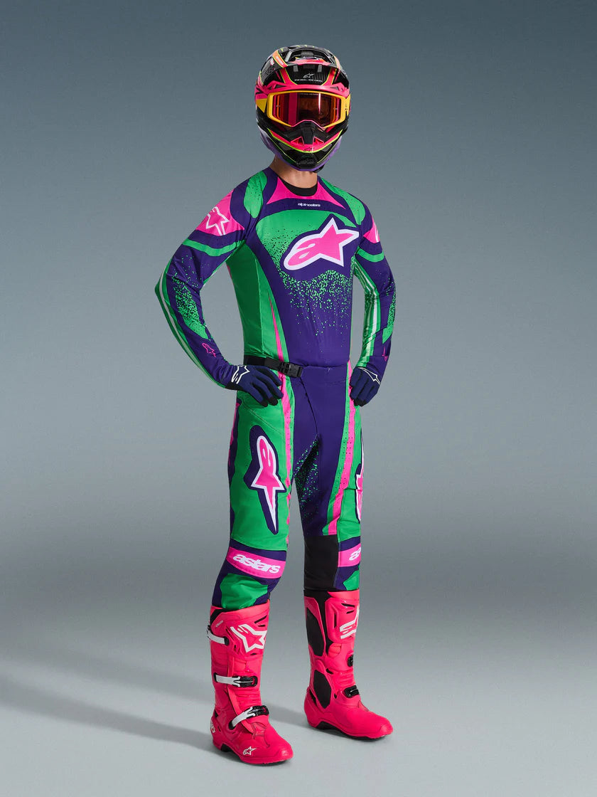 Tenue Cross Complète Techstars Nomur Violet-vert ALPINESTARS