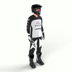 Tenue Alex MX Replica S3 Parts noire et blanche - maillot et pantalon, vue de dos