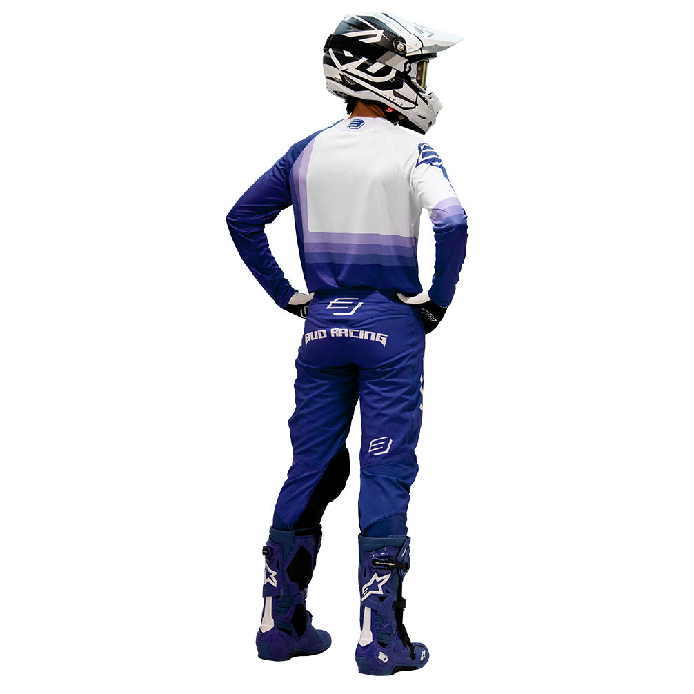 Tenue motocross enfant Bud Racing 95 Evo violet blanc - dos