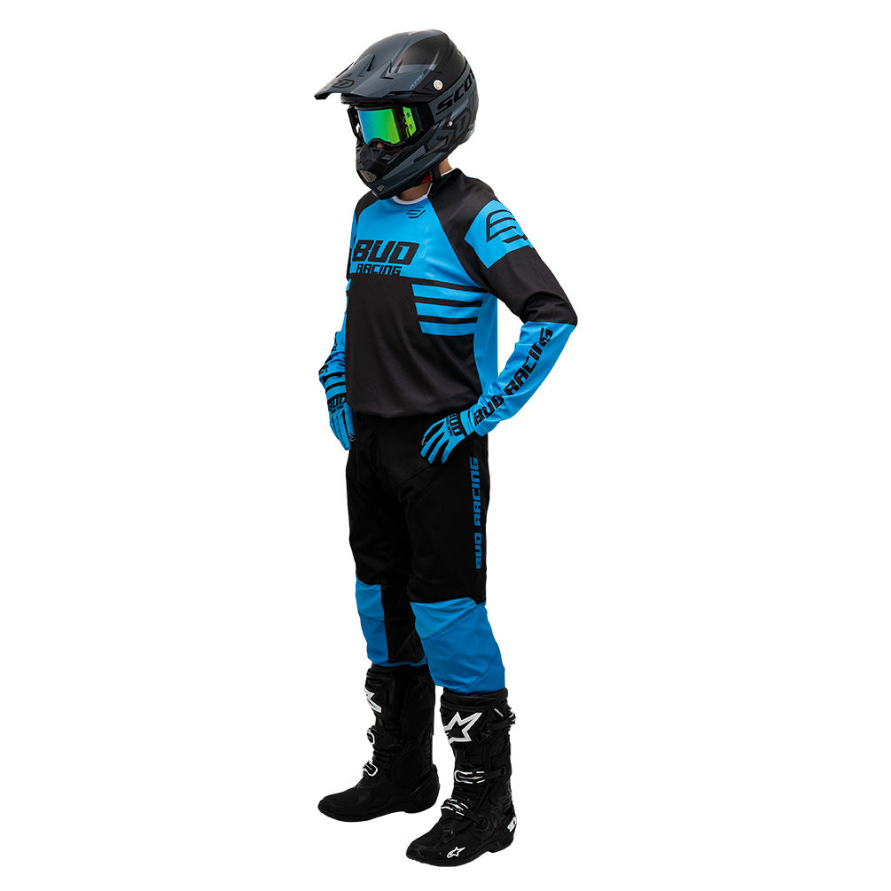 Tenue complète enfant Bud Racing Lazer bleu électrique - vue d'ensemble