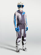 Tenue cross Alpinestars Fluid Drag gris bleu vue de face