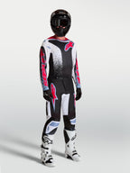 Tenue cross Alpinestars Fluid Drag noir blanc rouge vue de face