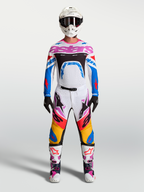 Tenue cross complète Alpinestars Supertech Dyna blanc et bleu vue d'ensemble