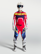 Tenue cross complète Alpinestars Supertech Dyna rouge et bleu marine vue d'ensemble