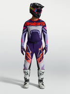 Tenue cross Alpinestars Supertech Dyna violet rose fluo vue de face