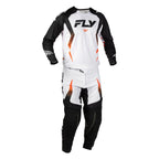 Tenue cross Fly Racing Evolution DST Bolt 2027 Blanc Noir Orange portée - maillot et pantalon