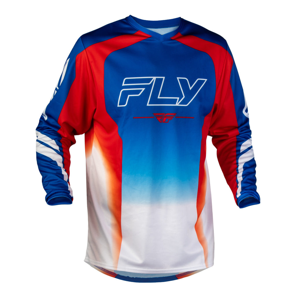 Maillot cross Fly Racing F-16 Raze 2027 Rouge Blanc Bleu