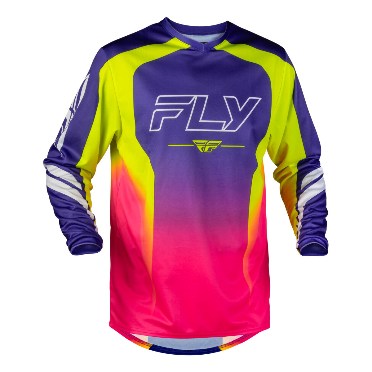 Maillot cross Fly Racing F-16 Raze 2027 Violet Rouge Jaune
