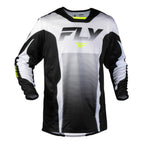 Maillot cross Fly Racing Kinetic Fade 2027 Blanc Noir Jaune fluo