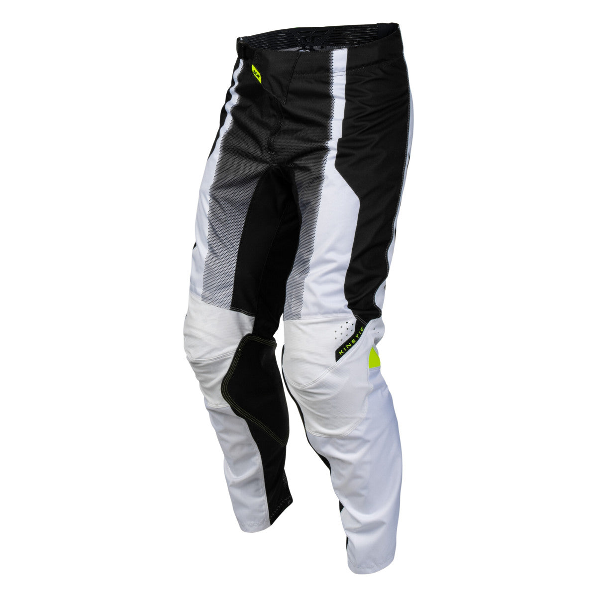 Pantalon cross Fly Racing Kinetic Fade 2027 Blanc Noir Jaune fluo