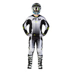 Tenue cross Fly Racing Kinetic Fade 2027 Blanc Noir Jaune fluo portée - maillot et pantalon