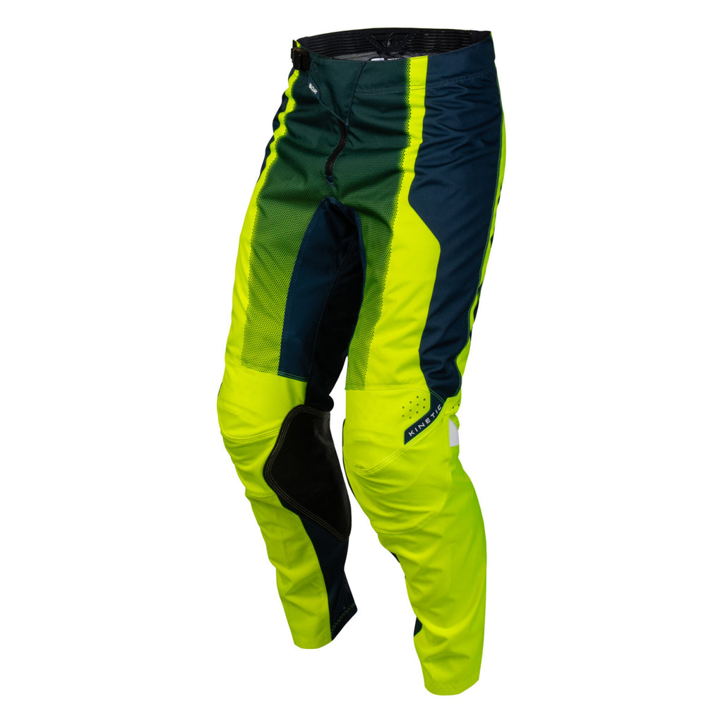Pantalon cross Fly Racing Kinetic Fade 2027 Jaune fluo Bleu Blanc