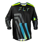 Maillot cross Fly Racing Kinetic Volt 2027 Noir Gris Turquoise Jaune