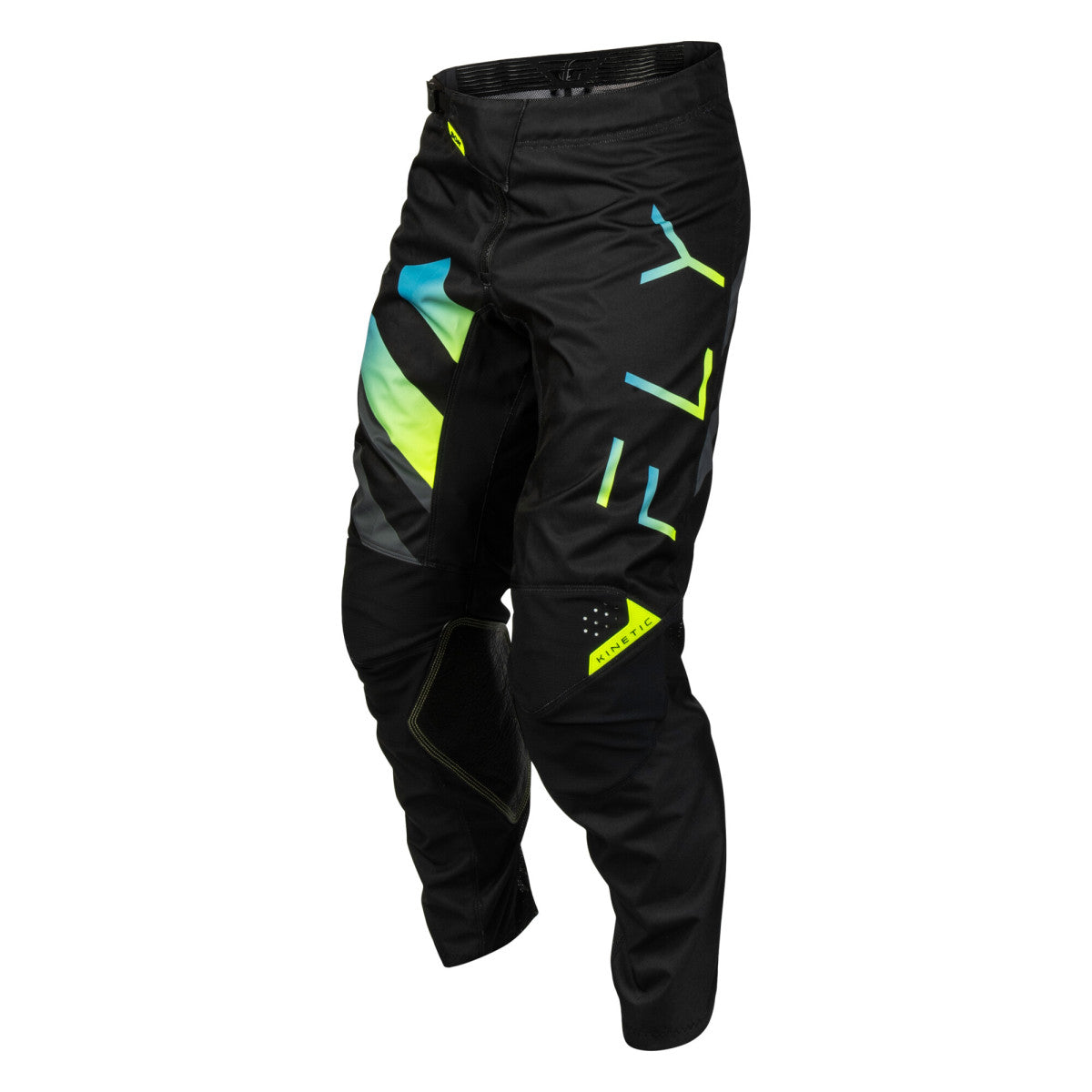 Pantalon cross Fly Racing Kinetic Volt 2027 Noir Gris Turquoise Jaune